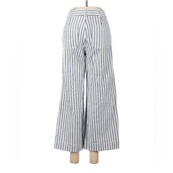 OPEN TO OFFERS Madewell Emmett Wide-Leg Crop Pants in Stripe Size 26 - Picture 5 of 5